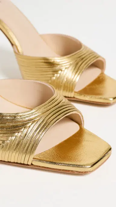 L'AGENCE Cici Sandals Gold Leather | Thumbnail 6 L'AGENCE Cici Sandals Gold Leather | Thumbnail 6