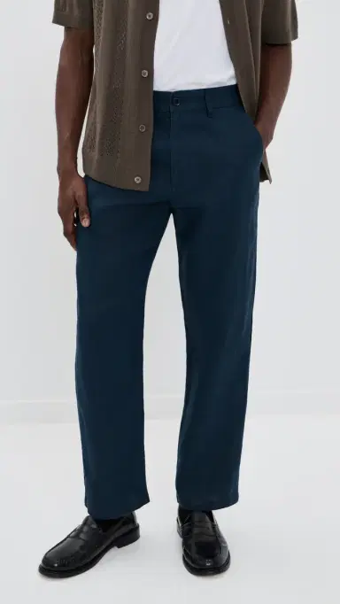 NN07 Aden Linen Trousers Navy Blue | Thumbnail 2 NN07 Aden Linen Trousers Navy Blue | Thumbnail 2