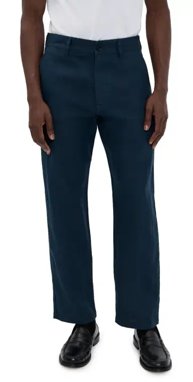 NN07 Aden Linen Trousers Navy Blue | Thumbnail 1 NN07 Aden Linen Trousers Navy Blue | Thumbnail 1