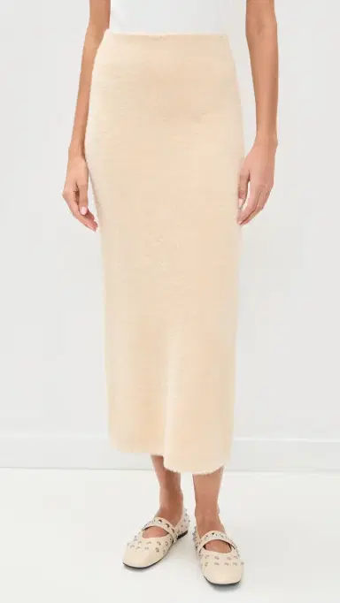 LE BOP Fuzzy Midi Skirt Oyster | Thumbnail 2 LE BOP Fuzzy Midi Skirt Oyster | Thumbnail 2
