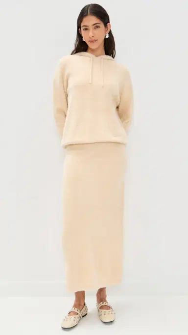 LE BOP Fuzzy Midi Skirt Oyster | Thumbnail 5 LE BOP Fuzzy Midi Skirt Oyster | Thumbnail 5