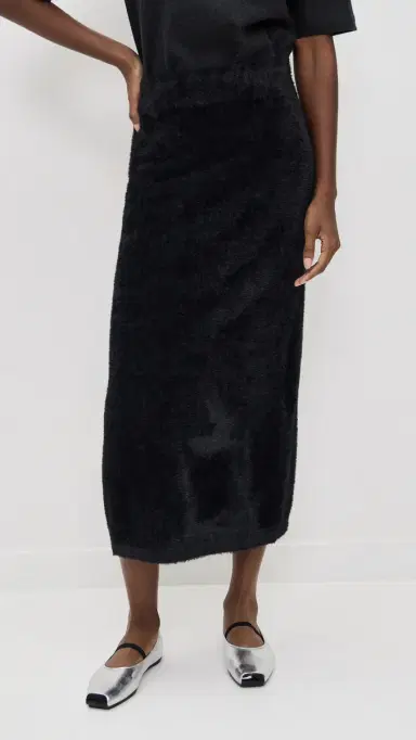 LE BOP Fuzzy Midi kirt Black | Thumbnail 2 LE BOP Fuzzy Midi kirt Black | Thumbnail 2