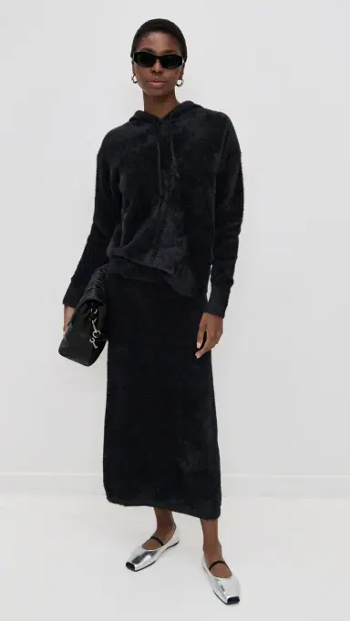 LE BOP Fuzzy Midi kirt Black | Thumbnail 5 LE BOP Fuzzy Midi kirt Black | Thumbnail 5