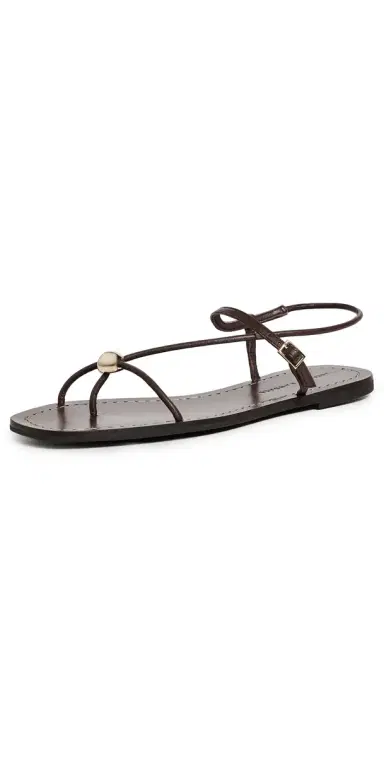 Loeffler Randall Lara Strappy Flat Sandals Espresso | Thumbnail 1 Loeffler Randall Lara Strappy Flat Sandals Espresso | Thumbnail 1