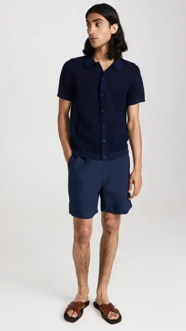 Onia Air Linen Pull-On Shorts 6 Deep Navy L | Thumbnail 5 Onia Air Linen Pull-On Shorts 6 Deep Navy L | Thumbnail 5