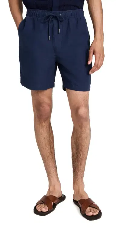Onia Air Linen Pull-On Shorts 6 Deep Navy L | Thumbnail 1 Onia Air Linen Pull-On Shorts 6 Deep Navy L | Thumbnail 1