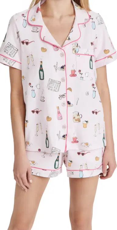 BedHead PJs Let's Do Brunch Shorty Pajama Set Let's Do Brunch | Thumbnail 1 BedHead PJs Let's Do Brunch Shorty Pajama Set Let's Do Brunch | Thumbnail 1