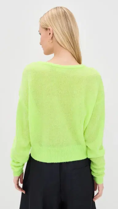 American Vintage Lightweight Wool weater Citronnade Fluo Chine | Thumbnail 3 American Vintage Lightweight Wool weater Citronnade Fluo Chine | Thumbnail 3