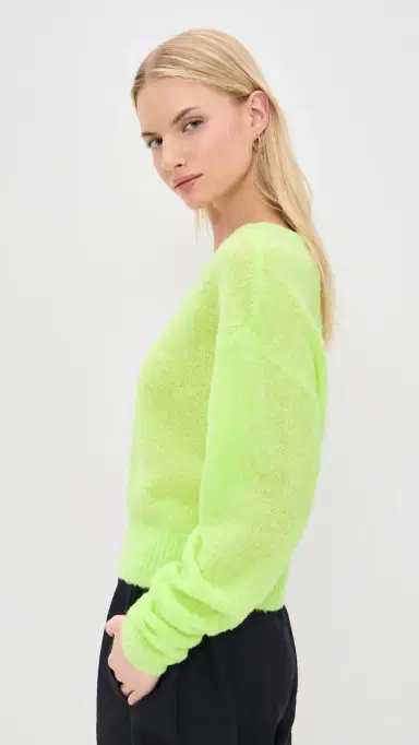 American Vintage Lightweight Wool weater Citronnade Fluo Chine | Thumbnail 4 American Vintage Lightweight Wool weater Citronnade Fluo Chine | Thumbnail 4