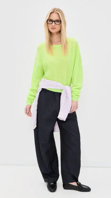 American Vintage Lightweight Wool weater Citronnade Fluo Chine | Thumbnail 5 American Vintage Lightweight Wool weater Citronnade Fluo Chine | Thumbnail 5