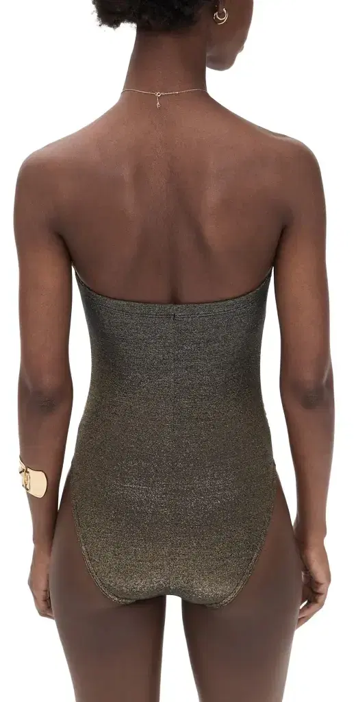 Helena Bandeau One Piece with Shelf Bra Gold Helena Bandeau One Piece with Shelf Bra Gold