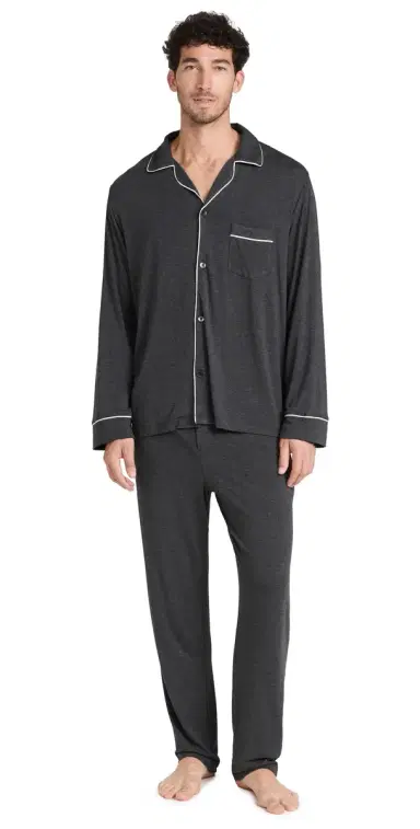 Eberjey William Modal ong Pajamas Set Charcoal Heather/ | Thumbnail 1 Eberjey William Modal ong Pajamas Set Charcoal Heather/ | Thumbnail 1