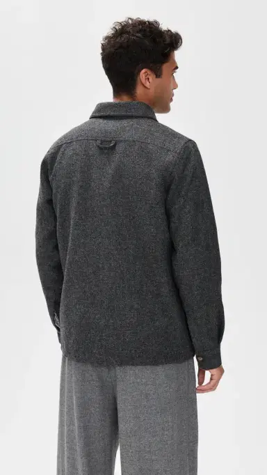 Portuguese Flannel Wool Field hirt Jacket Grey | Thumbnail 3 Portuguese Flannel Wool Field hirt Jacket Grey | Thumbnail 3