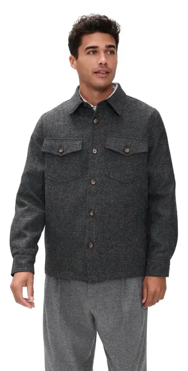 Portuguese Flannel Wool Field hirt Jacket Grey | Thumbnail 1 Portuguese Flannel Wool Field hirt Jacket Grey | Thumbnail 1