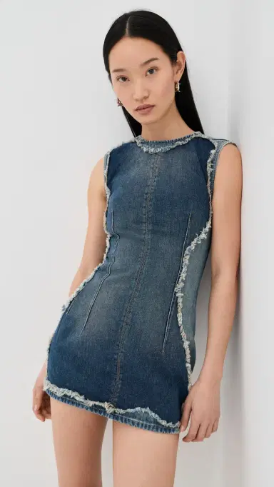 Acne Studios Denim Mini Dress Mid Blue | Thumbnail 2 Acne Studios Denim Mini Dress Mid Blue | Thumbnail 2
