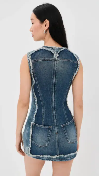 Acne Studios Denim Mini Dress Mid Blue | Thumbnail 3 Acne Studios Denim Mini Dress Mid Blue | Thumbnail 3