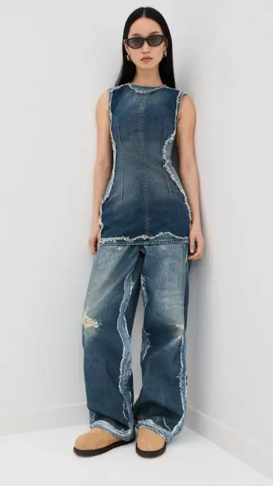 Acne Studios Denim Mini Dress Mid Blue | Thumbnail 5 Acne Studios Denim Mini Dress Mid Blue | Thumbnail 5