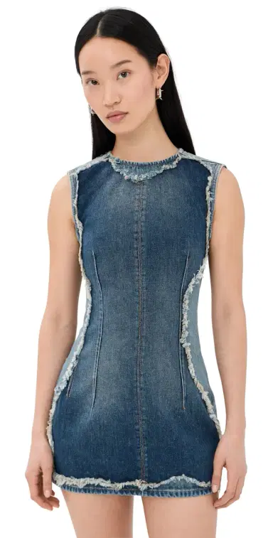 Acne Studios Denim Mini Dress Mid Blue | Thumbnail 1 Acne Studios Denim Mini Dress Mid Blue | Thumbnail 1
