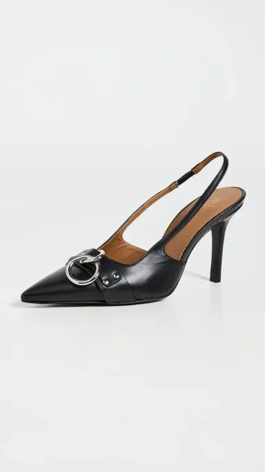 R13 Sling Back Heels with Ring Black 38 | Thumbnail 2 R13 Sling Back Heels with Ring Black 38 | Thumbnail 2