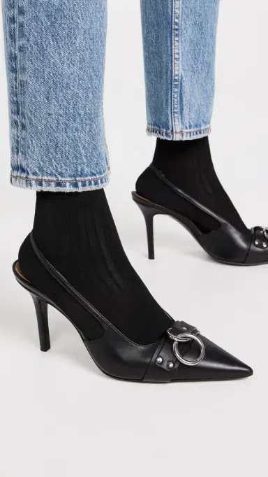 R13 Sling Back Heels with Ring Black 38 | Thumbnail 3 R13 Sling Back Heels with Ring Black 38 | Thumbnail 3