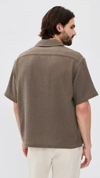 FRAME Open Weave Shirt Warm Grey | Thumbnail 3 FRAME Open Weave Shirt Warm Grey | Thumbnail 3