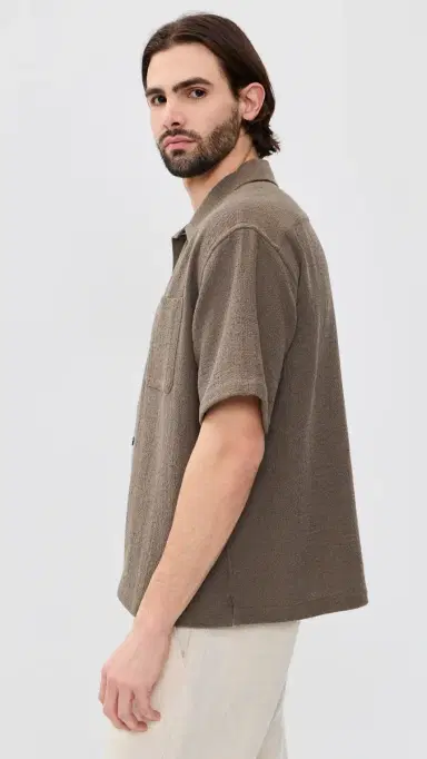 FRAME Open Weave Shirt Warm Grey | Thumbnail 4 FRAME Open Weave Shirt Warm Grey | Thumbnail 4