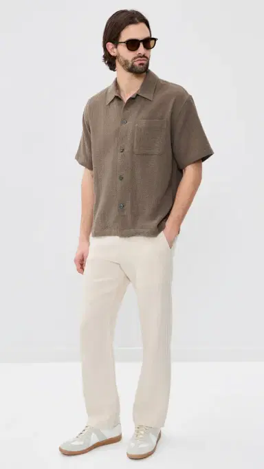 FRAME Open Weave Shirt Warm Grey | Thumbnail 5 FRAME Open Weave Shirt Warm Grey | Thumbnail 5