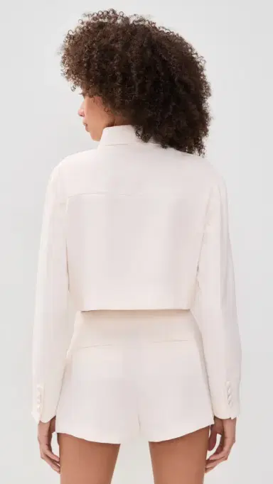 Good American Luxe Suiting Cropped Jacket Soft Shell | Thumbnail 3 Good American Luxe Suiting Cropped Jacket Soft Shell | Thumbnail 3