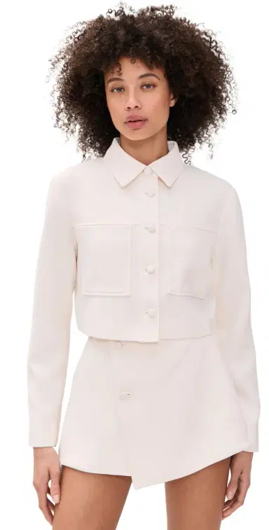 Good American Luxe Suiting Cropped Jacket Soft Shell | Thumbnail 1 Good American Luxe Suiting Cropped Jacket Soft Shell | Thumbnail 1