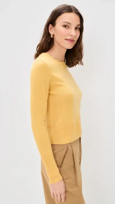 Jenni Kayne Cashmere Crew Neck Sweater Golden | Thumbnail 4 Jenni Kayne Cashmere Crew Neck Sweater Golden | Thumbnail 4