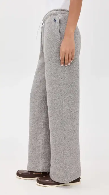 Polo Ralph Lauren Wide Leg Sweatpants Grey Heather | Thumbnail 4 Polo Ralph Lauren Wide Leg Sweatpants Grey Heather | Thumbnail 4