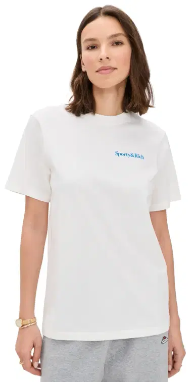Sporty & Rich Health is Wealth T-Shirt White | Thumbnail 1 Sporty & Rich Health is Wealth T-Shirt White | Thumbnail 1