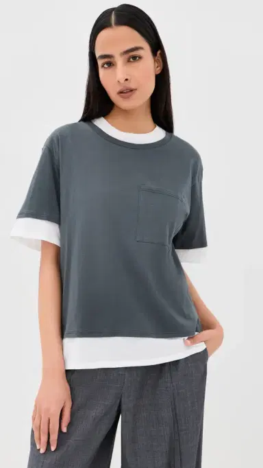 TWP Double Up Tee Charcoal/White | Thumbnail 2 TWP Double Up Tee Charcoal/White | Thumbnail 2