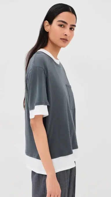 TWP Double Up Tee Charcoal/White | Thumbnail 4 TWP Double Up Tee Charcoal/White | Thumbnail 4