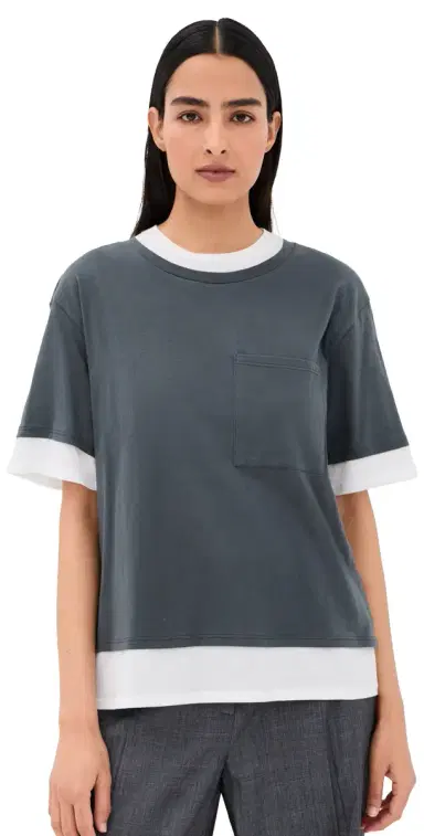 TWP Double Up Tee Charcoal/White | Thumbnail 1 TWP Double Up Tee Charcoal/White | Thumbnail 1