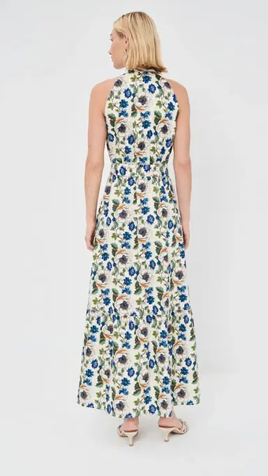 Borgo de Nor Biba Cotton Dress Vine Flower Off White | Thumbnail 3 Borgo de Nor Biba Cotton Dress Vine Flower Off White | Thumbnail 3