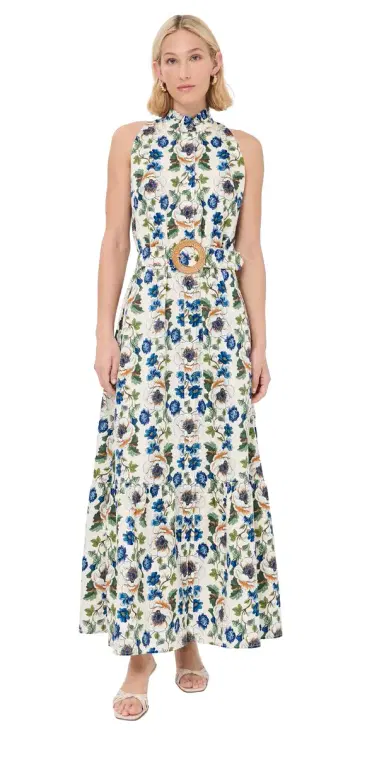 Borgo de Nor Biba Cotton Dress Vine Flower Off White | Thumbnail 1 Borgo de Nor Biba Cotton Dress Vine Flower Off White | Thumbnail 1