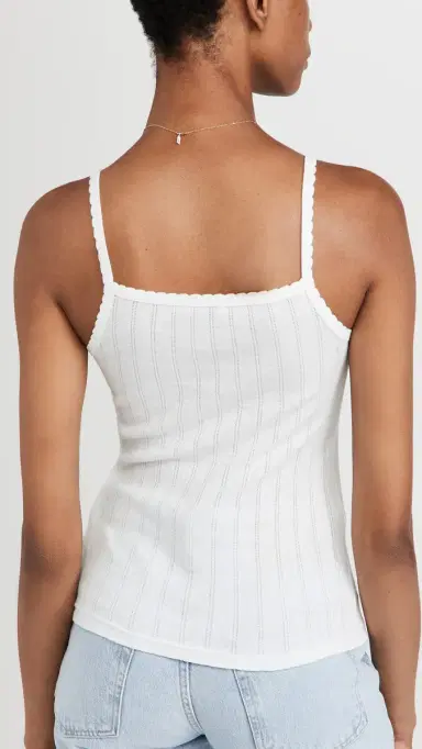 LESET Pointelle Classic Tank Top White | Thumbnail 3 LESET Pointelle Classic Tank Top White | Thumbnail 3