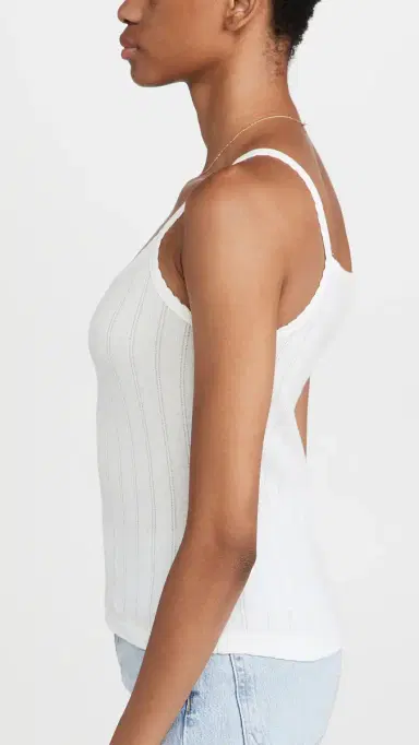LESET Pointelle Classic Tank Top White | Thumbnail 4 LESET Pointelle Classic Tank Top White | Thumbnail 4