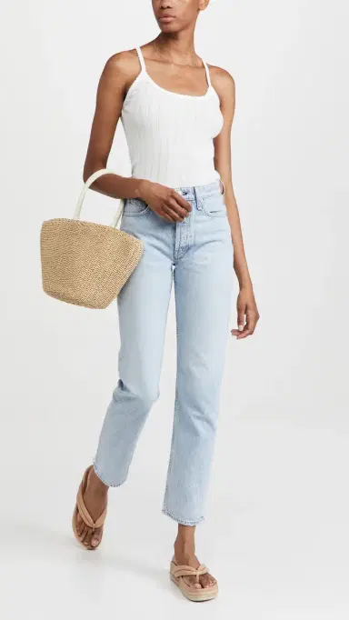 LESET Pointelle Classic Tank Top White | Thumbnail 5 LESET Pointelle Classic Tank Top White | Thumbnail 5
