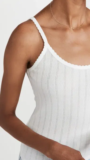 LESET Pointelle Classic Tank Top White | Thumbnail 6 LESET Pointelle Classic Tank Top White | Thumbnail 6