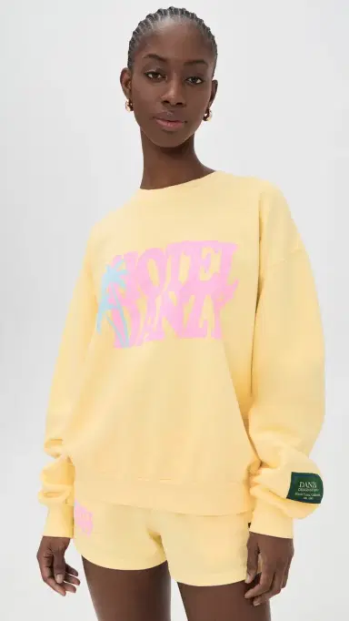 DANZY Hotel Danzy Crew Sweatshirt Yellow | Thumbnail 2 DANZY Hotel Danzy Crew Sweatshirt Yellow | Thumbnail 2