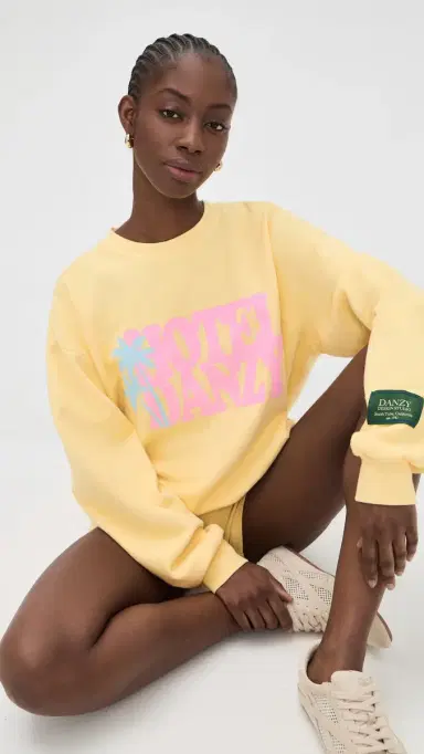 DANZY Hotel Danzy Crew Sweatshirt Yellow | Thumbnail 5 DANZY Hotel Danzy Crew Sweatshirt Yellow | Thumbnail 5