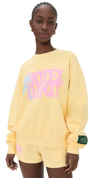 DANZY Hotel Danzy Crew Sweatshirt Yellow | Thumbnail 1 DANZY Hotel Danzy Crew Sweatshirt Yellow | Thumbnail 1