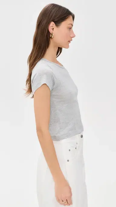 Éterne Short Sleeve Baby Tee Heather Grey | Thumbnail 4 Éterne Short Sleeve Baby Tee Heather Grey | Thumbnail 4