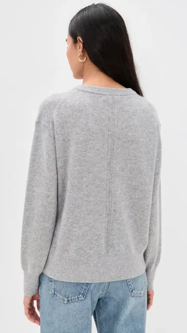 White + Warren Cashmere V Neck Pullover Grey Heather S | Thumbnail 3 White + Warren Cashmere V Neck Pullover Grey Heather S | Thumbnail 3