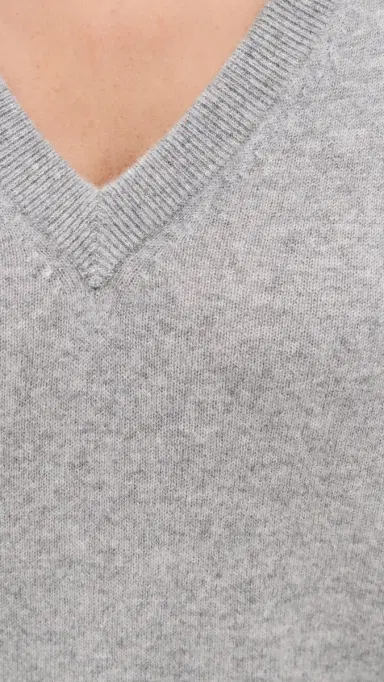 White + Warren Cashmere V Neck Pullover Grey Heather S | Thumbnail 6 White + Warren Cashmere V Neck Pullover Grey Heather S | Thumbnail 6
