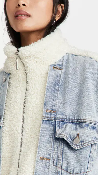 BLANKNYC Bear Hug Denim Sherpa Jacket Bear Hug L | Thumbnail 6 BLANKNYC Bear Hug Denim Sherpa Jacket Bear Hug L | Thumbnail 6