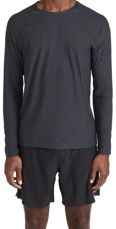 Rhone Reign Long Sleeve Tee Black Heather | Thumbnail 1 Rhone Reign Long Sleeve Tee Black Heather | Thumbnail 1