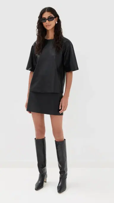 LE BOP Bianca Faux Leather iniskirt Black | Thumbnail 5 LE BOP Bianca Faux Leather iniskirt Black | Thumbnail 5